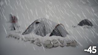 Extreme winter snow storm -45° Solo Camping 4 Days | Snowstorm & Winter Camping in a Snowstorm