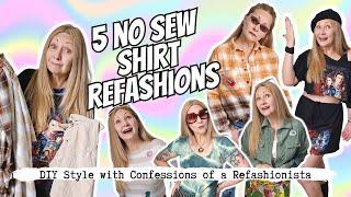 5 Easy No Sew Shirt DIYs ️️ Transform your wardrobe without sewing!