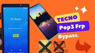 TECNO Pop3 remove unlock|Google Account|frp bypass