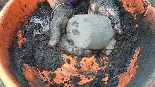 New Bombastic Video Soft Sand Charcoal Super Satisfying ASMR Crumbling on Paste & Dusty Pouring