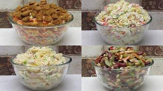 4 салата за 15 минут на Любой Вкус! Супер БЫСТРЫЕ и НЕДОРОГИЕ салаты на стол