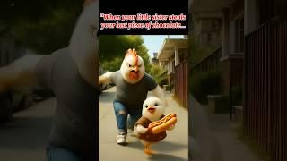 "When your little sister steals your last piece of chocolate... #ytshorts #funny