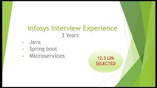 Java Interview Experience Infosys | 3 years Experience | 12.5 Lpa offered