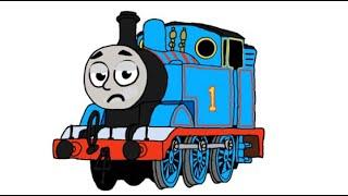 George The Red Engine Thomas bored face