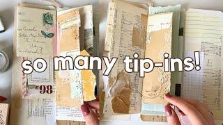 Textured backgrounds & tip-ins in my junk journal 