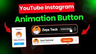 youtube subscribe animation button kaise banaye | instagram follow animation / green screen