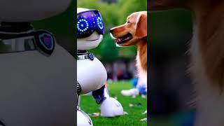 Robot Dog Meet The Retriever  #robot #ai #dog #retriever #pets #shorts