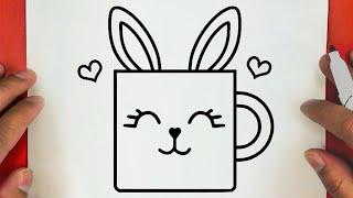 كيف ترسم كوب قهوة كيوت وسهل خطوة بخطوة / رسم سهل / تعليم الرسم للمبتدئين || Cute Coffee Cup Drawing