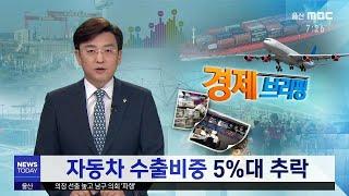 [경제브리핑] 자동차 수출비중 5%대 추락