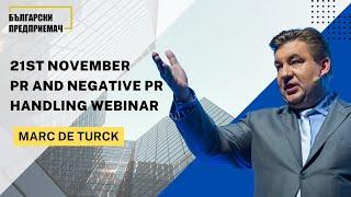 PR and Negative PR Handling Webinar 21st November - Marc de Turck Ideas Freeboss