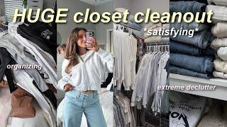 HUGE CLOSET CLEANOUT for the new year!  (decluttering + organizing everything) *satisfying*