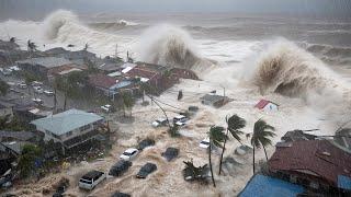 Chaos in Genoa - Liguria - Tuscany! Tsunami Bomb Cyclone Destroying Buildings in Italy