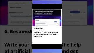 Resume AI, Use this site to finish hours of work in minutes |Top AI sites #shorts #youtubeshorts#ai