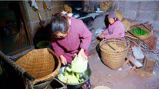 Primitive Chinese Life in the FORGOTTEN village, traditional dumplings in stone house