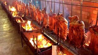 Barbecue of Italian descendants in Brazil: 500 kilos of whole ribs seasoned and roasted for 8 hours