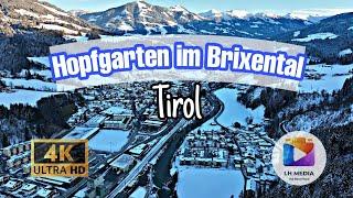 Hopfgarten im Brixental / Januar  2022 /Tirol / Kitzbühel / Austria / 4K DJI Mavic 3