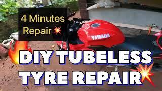 tubeless tyre punchure repair easy method (4 minutes all done ) | skylapper #tyre #modified #modz