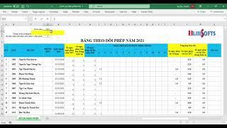 Quản lý nghỉ phép bằng Excel