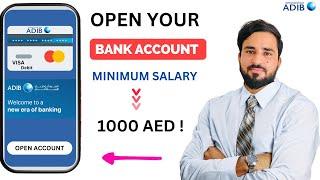 How to open adib zero balance account |open savings account online