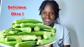 How to cook okra with vegetables!! see my baby's reaction 