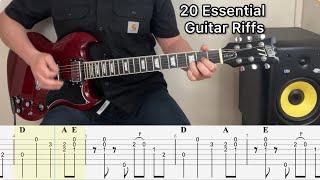 Master 20 Must-Know Guitar Riffs + Tabs
