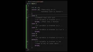 Switch Case Statement in C/C++/CS #Shorts