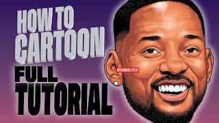 HOW TO CARTOON - WILL SMITH  FULL TUTORIAL (ADOBE ILLUSTRATOR )