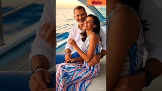 Queen Letizia and King Felipe enjoying beautiful sunset #queenletiziaofspain #love