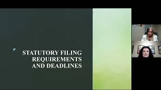 Statutory Filing Requirements & Deadlines