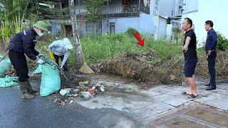 The man's surprising reaction when he saw us cleaning up trash and weeds on the sidewalk