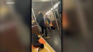 Dramatic video shows subway fight end in shooting