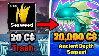 I Traded From SEAWEED to a DEPTH SERPENT (Roblox Fisch)