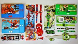 Ultimate Spiderman Stationery Toys vs Ben10 Stationery Toys - Pencil Toys, Light Music Watch, pens