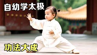 女孩自幼学习太极,九岁不到就功法大成,和爸爸一起现场表演,惊呆众人【超级萌宝】