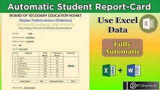 How to Create Student Result Report Card | Automatic Student Report Card in Excel