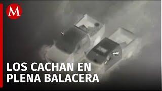 Dron capta enfrentamiento a balazos entre sicarios en Tamaulipas