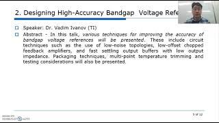 ISSCC 2021 Forum F2: Pushing the Frontiers in Accuracy for Data Converters and Analog Circuits