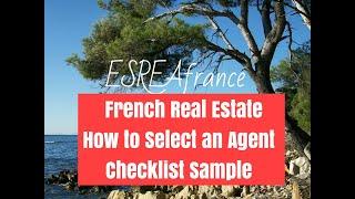 French real estate: How to select a French real estate agent checklist (examples from checklist)