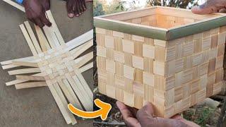 Easy to make bamboo unique crafts | Bamboo Basket Tokari Weaving | weaving bamboo craft