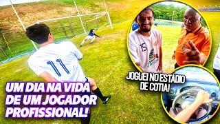 UM DIA NA VIDA DE UM JOGADOR PROFISSIONAL DE FUTEBOL!! Joguei no estádio de Cotia