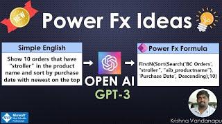 Power Apps Ideas Transforming natural language to Power Fx formula using GPT 3