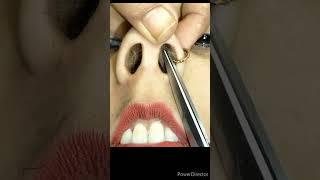 #shorts Nose hair cutting with nose hair waxing/#pammibeautyworld #nose#pignose#piggy #nosewaxing