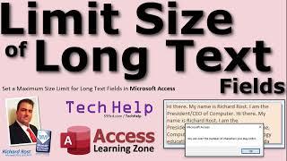 Set a Maximum Size Limit for Long Text (Memo) Fields in Microsoft Access