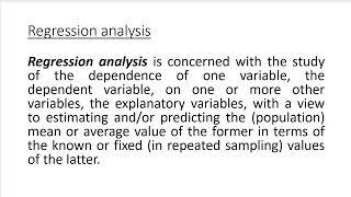 11 1  Regression analysis