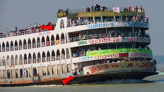 Biggest Passenger Ship MV Surovi-9 Launch | Overcrowded Passenger Ship