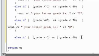 Learn programming now 22 ( Letter grade example C++)