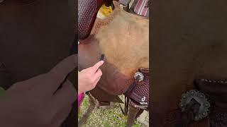 Saddle cleaning! Contact us! #saddle #cleaning #horseriding #fyp