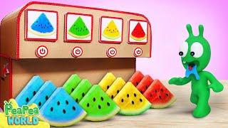 Pea Pea Explores Colorful Watermelon Vending Machine  Cartoon For Kids  Pea Pea World