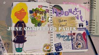 journal flipthrough | JUNE COMPLETED PAGES  creative daily journal/fauxbonichi