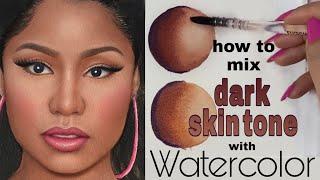 How to mix dark skin tones with watercolor- tutorial for beginners